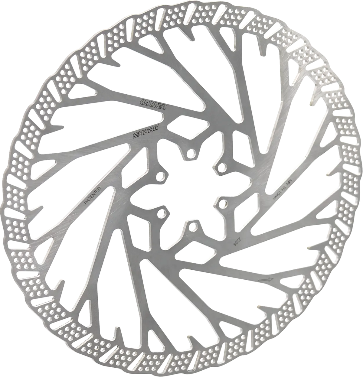 Galfer Shark 6-Bolt Bicycle Brake Rotor 223mm Diameter 2.0mm