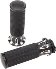 Arlen Ness Fusion Deep Cut Grips - Black Anodized