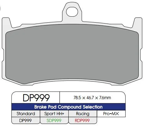 Dp Brakes Rdp999 Race Pads Do Hamowania Wyczynowego - Przód