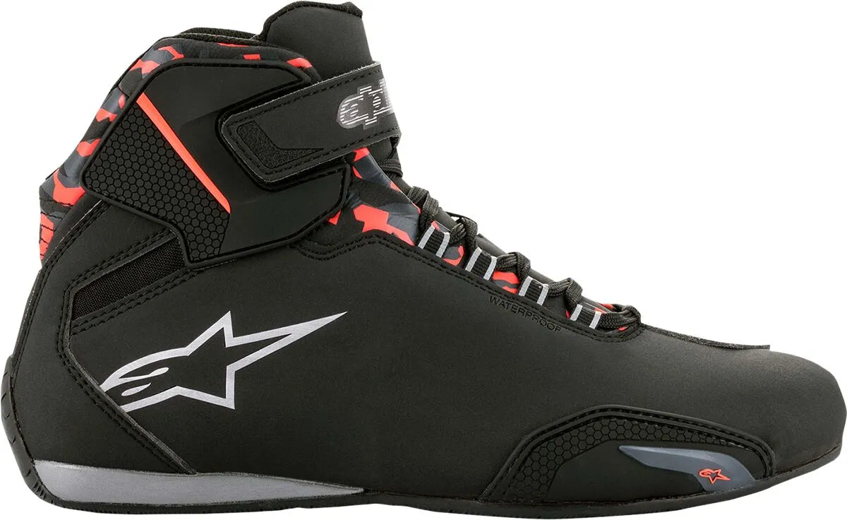 Alpinestars Sektor Waterproof Shoes Black Gray Red