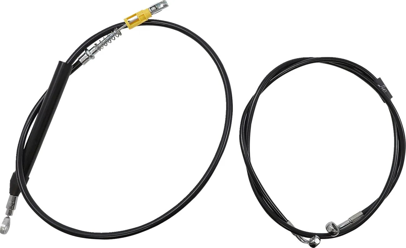 La Choppers Complete Black Vinyl Braided Handlebar Cable Kit