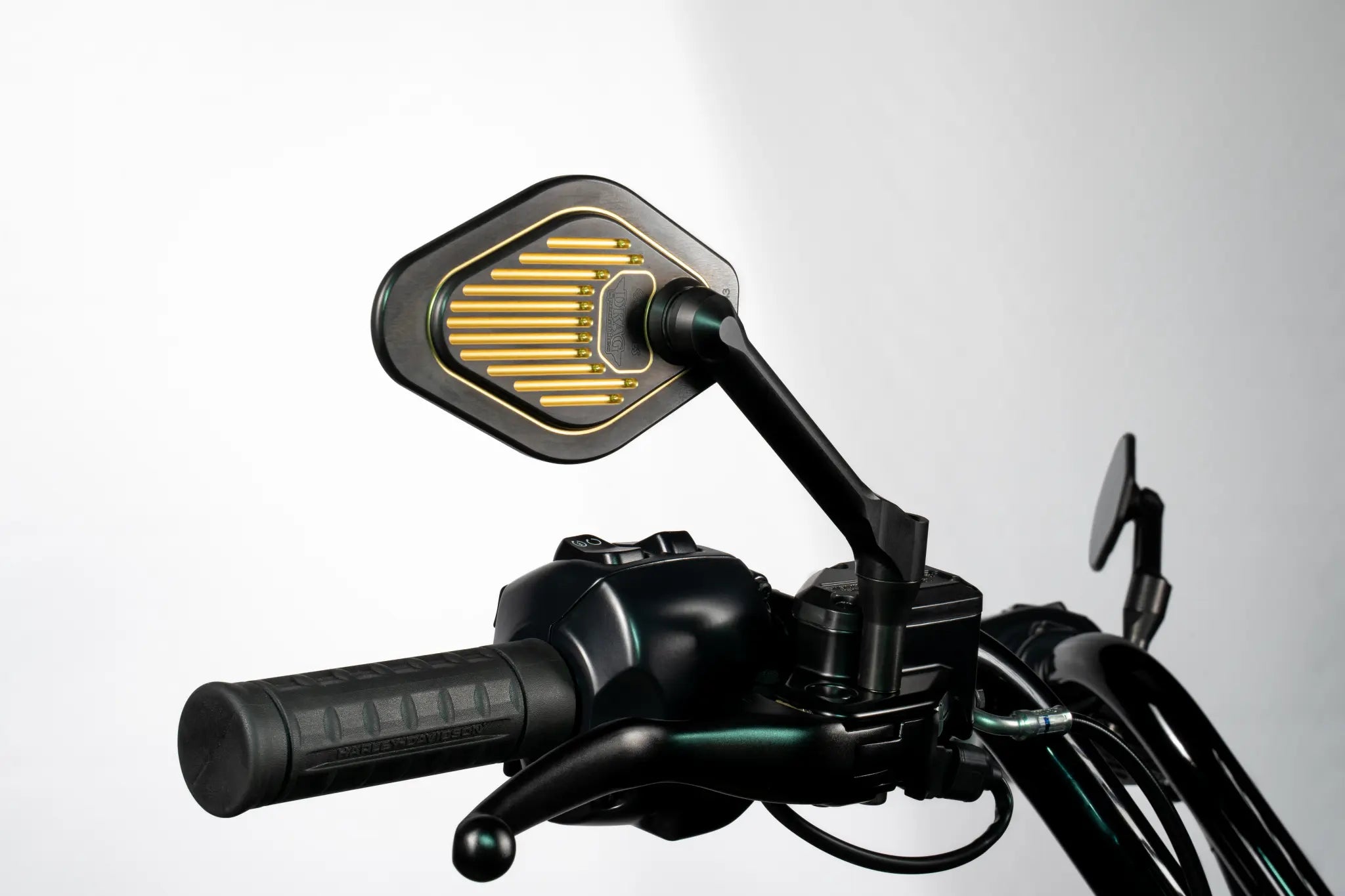 Drag Specialties Mirror - 18 Cm Stem - Black & Gold