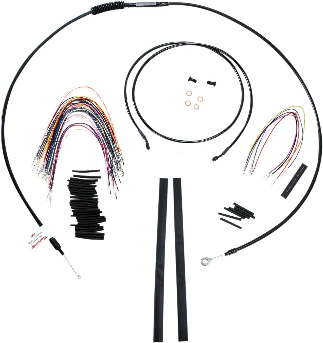 BURLY BRAND Black Vinyl Handlebar Cable/Line Kit for Ape Hangers