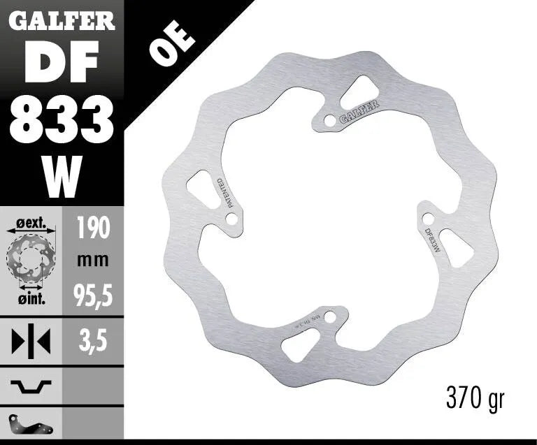 Galfer Wave Brake Rotor For Motorcycles - Rear