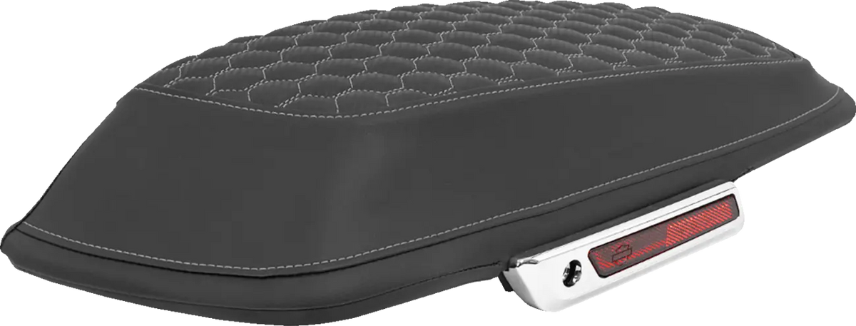 Saddlemen Honeycomb Saddlebag Lid Covers Gray Stitch