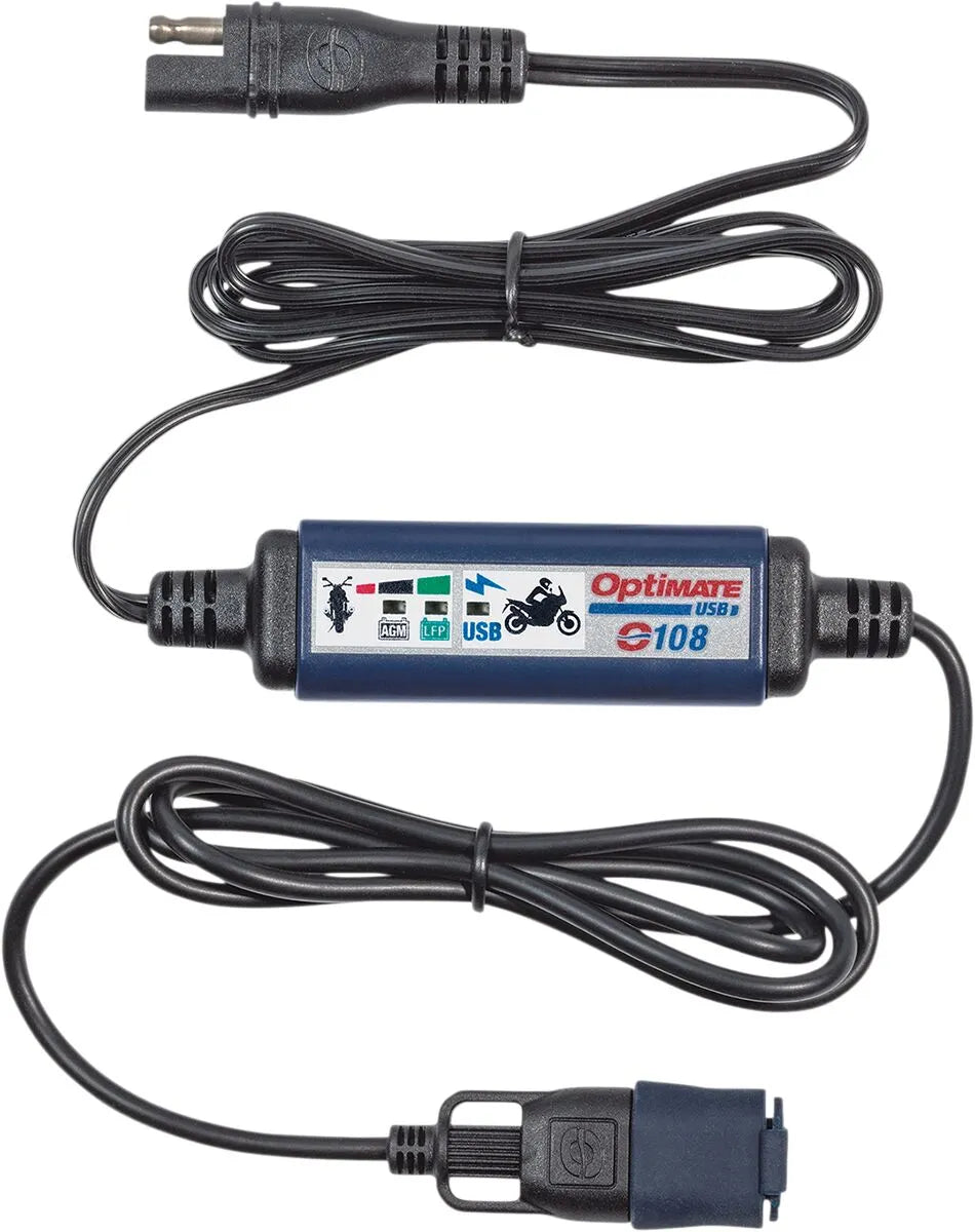 Tecmate OptiMate USB Charger Lithium Battery Monitor Black 3.3A