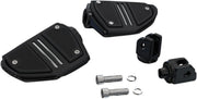 Ciro Twin Rail Foot Rests - Chrome/black