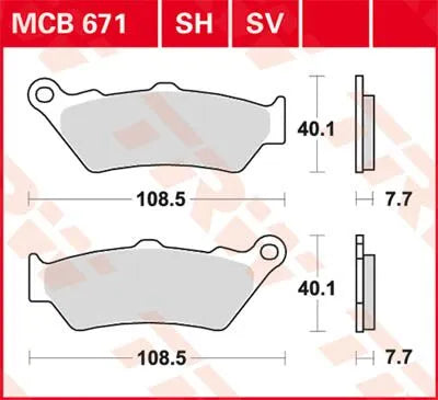 Trw Sv Series Spiekane Klocki Hamulcowe - Przód