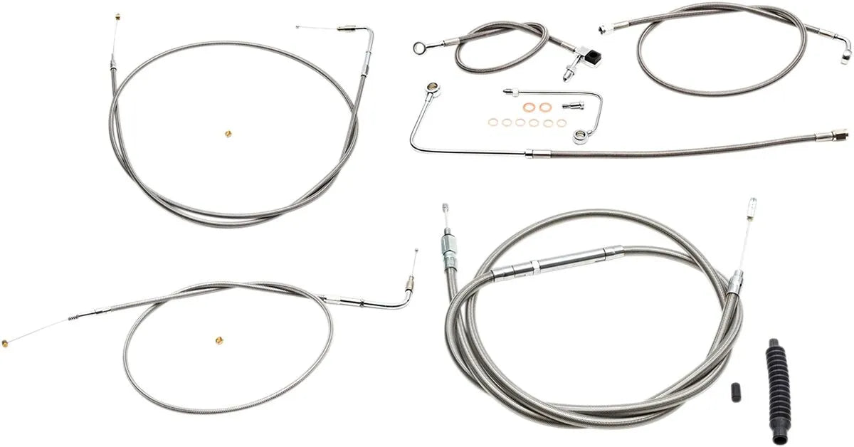 LA CHOPPERS Standard Stainless Braided Cable Kit for Ape Hangers