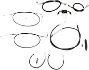 LA CHOPPERS Black Vinyl Braided Cable/Brake Line Kit for 12-14"