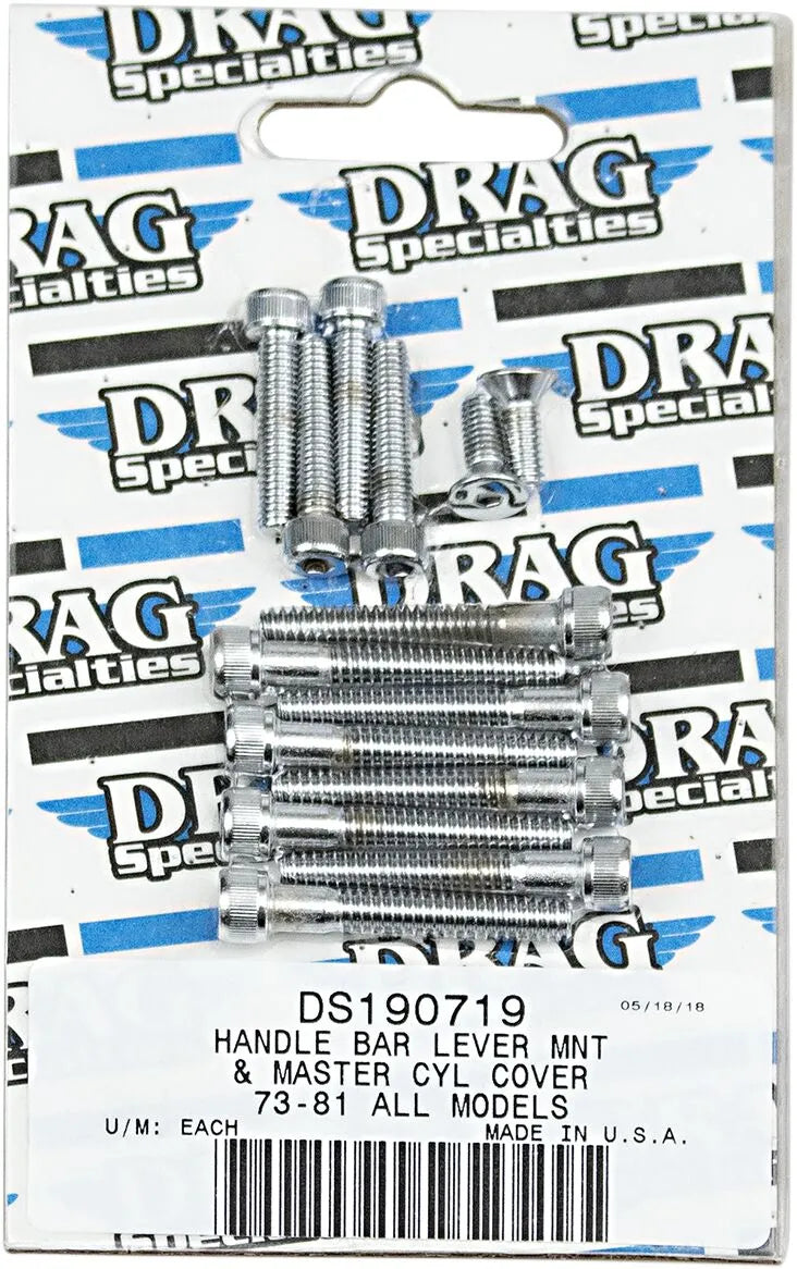 Drag Specialties Handlebar Lever And Master Cylinder Cover Bolt Set