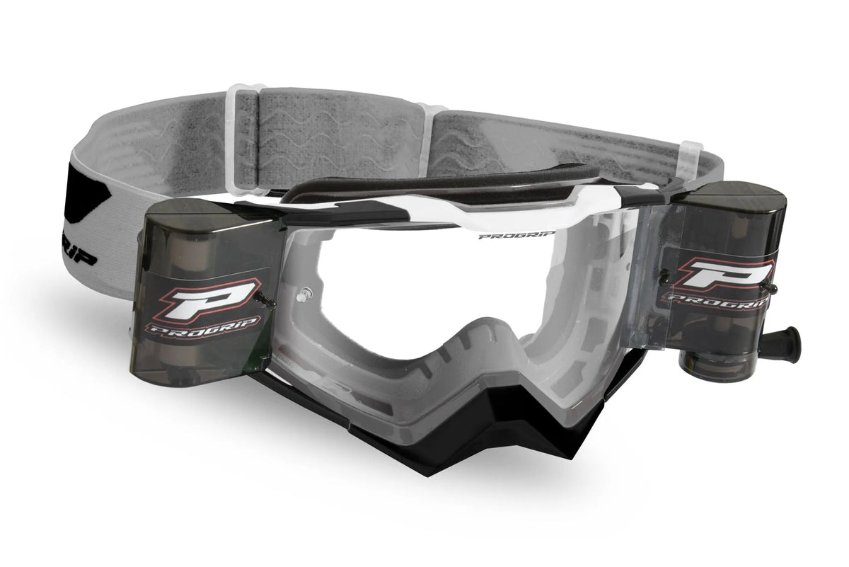 Pro Grip 3309 Rapid Goggles Black/White with Roll-Off System