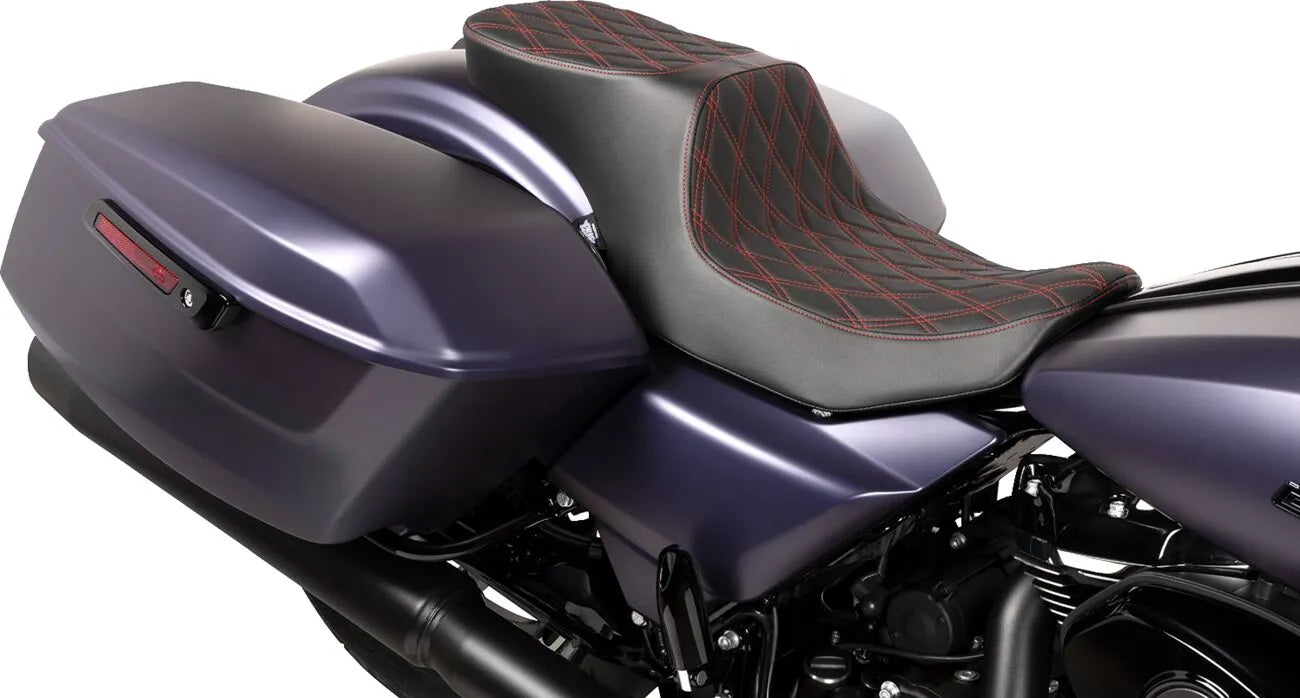 Drag Specialties Performance Predator 2-up Seat - For Harley Davidson