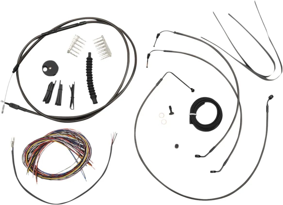 La Choppers Midnight Cable/Brake Line Kit for 15"-17" Ape Hanger