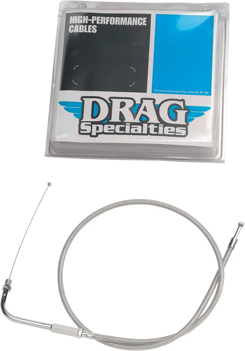 DRAG SPECIALTIES Stainless Braided Throttle Cable 70° Elbow