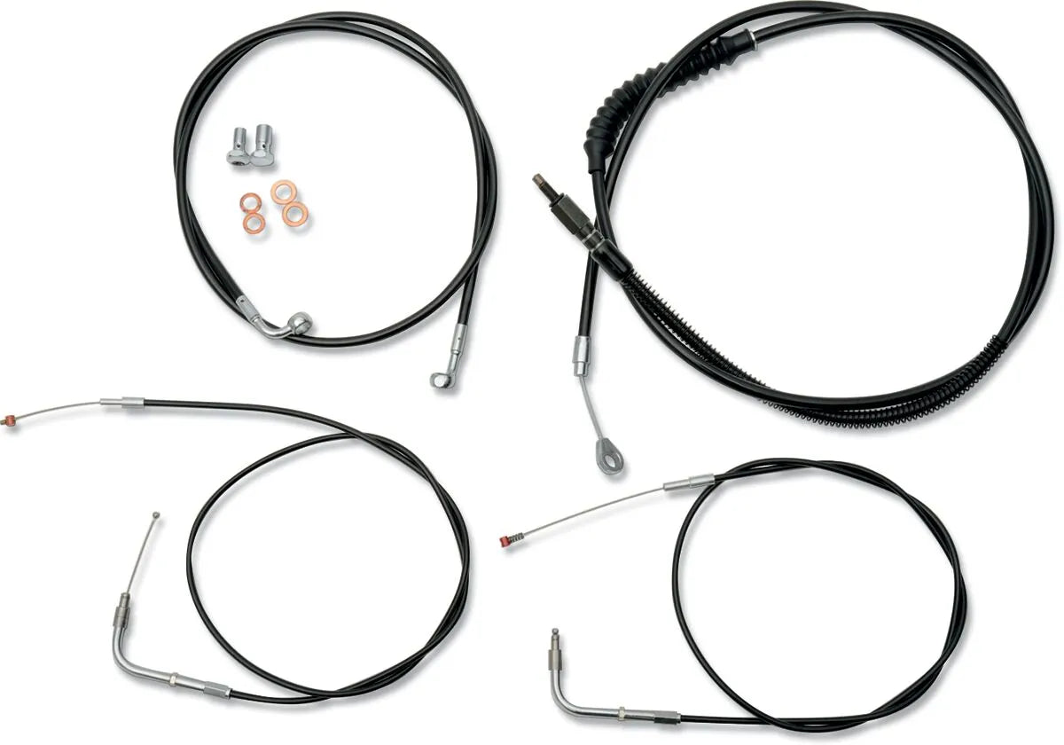 LA CHOPPERS Black Vinyl Cable/Brake Line Kit for 12"-14" Ape