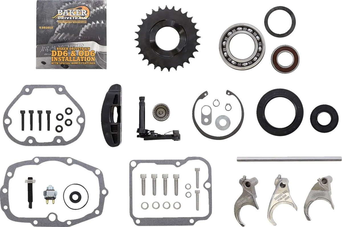 Baker Drivetrain 6-Speed Gear Set 3.24:1 Polished for H-D 00-06
