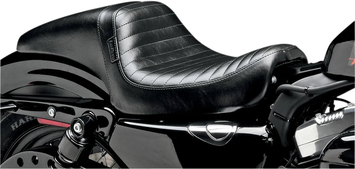 Le Pera Daytona Seat - Black Pleated Vinyl - For Harley Davidson