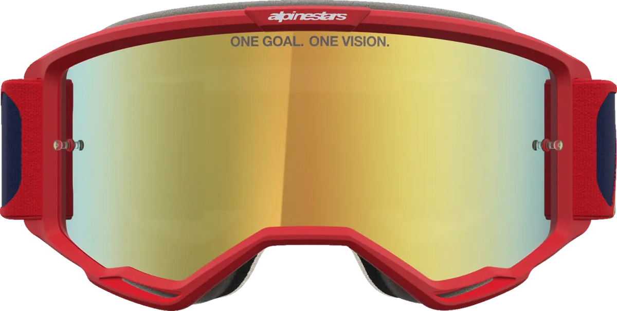 Alpinestars Vision 5 Drag Goggle Fire Red Blue Mirror-Gold