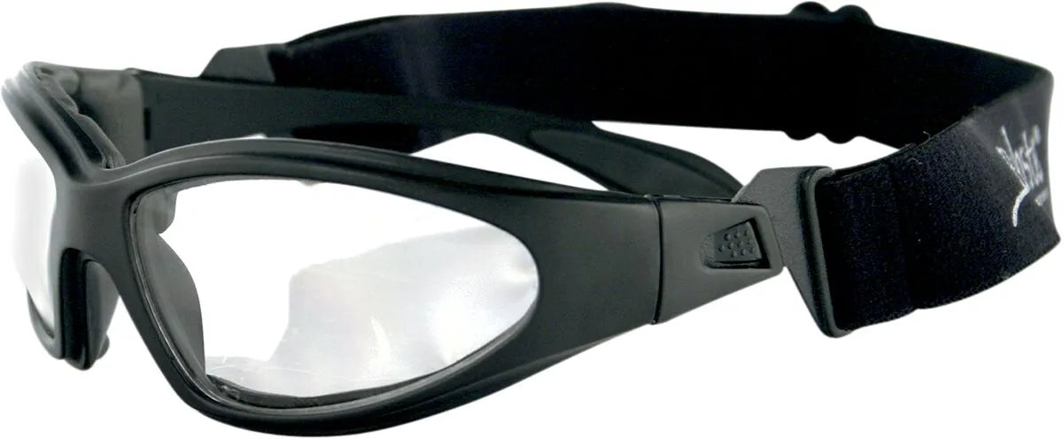 Bobster GXR Convertible Sunglasses Matte Black Clear Lens