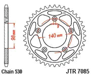 Jt Sprockets Rear Sprocket 48T for 530 Chain Black Zinc
