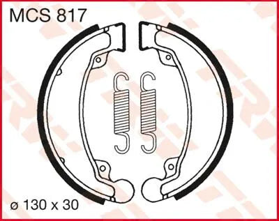 Trw Mcs817 Organiczne Szczęki Hamulcowe - Średnica 130mm - Tył