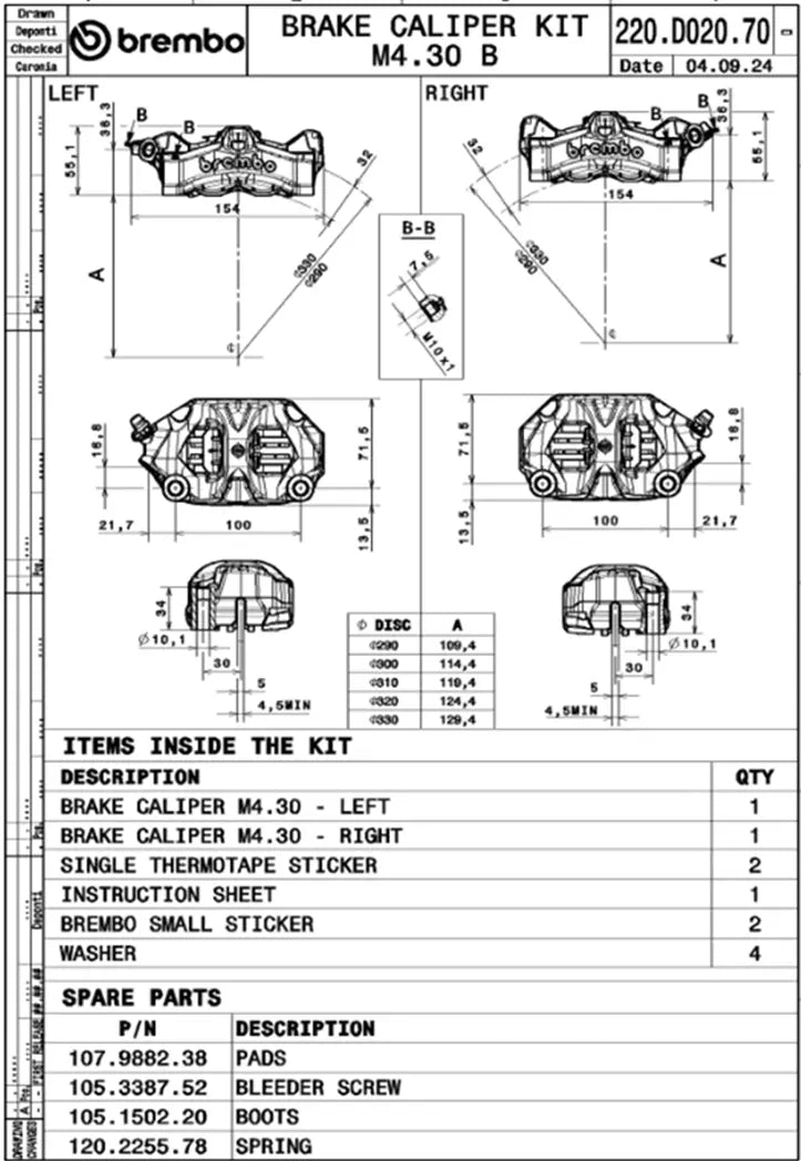 Zestaw Zacisków Hamulcowych Brembo Stylema Prime Line