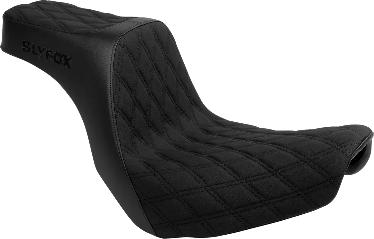 Slyfox High Noon Seat Black Diamond Stitch for Softail 2018-2025