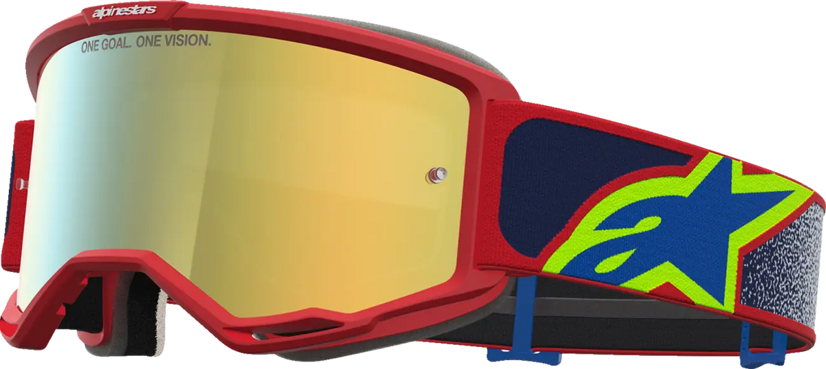 Alpinestars Vision 5 Drag Goggle Fire Red Blue Mirror-Gold
