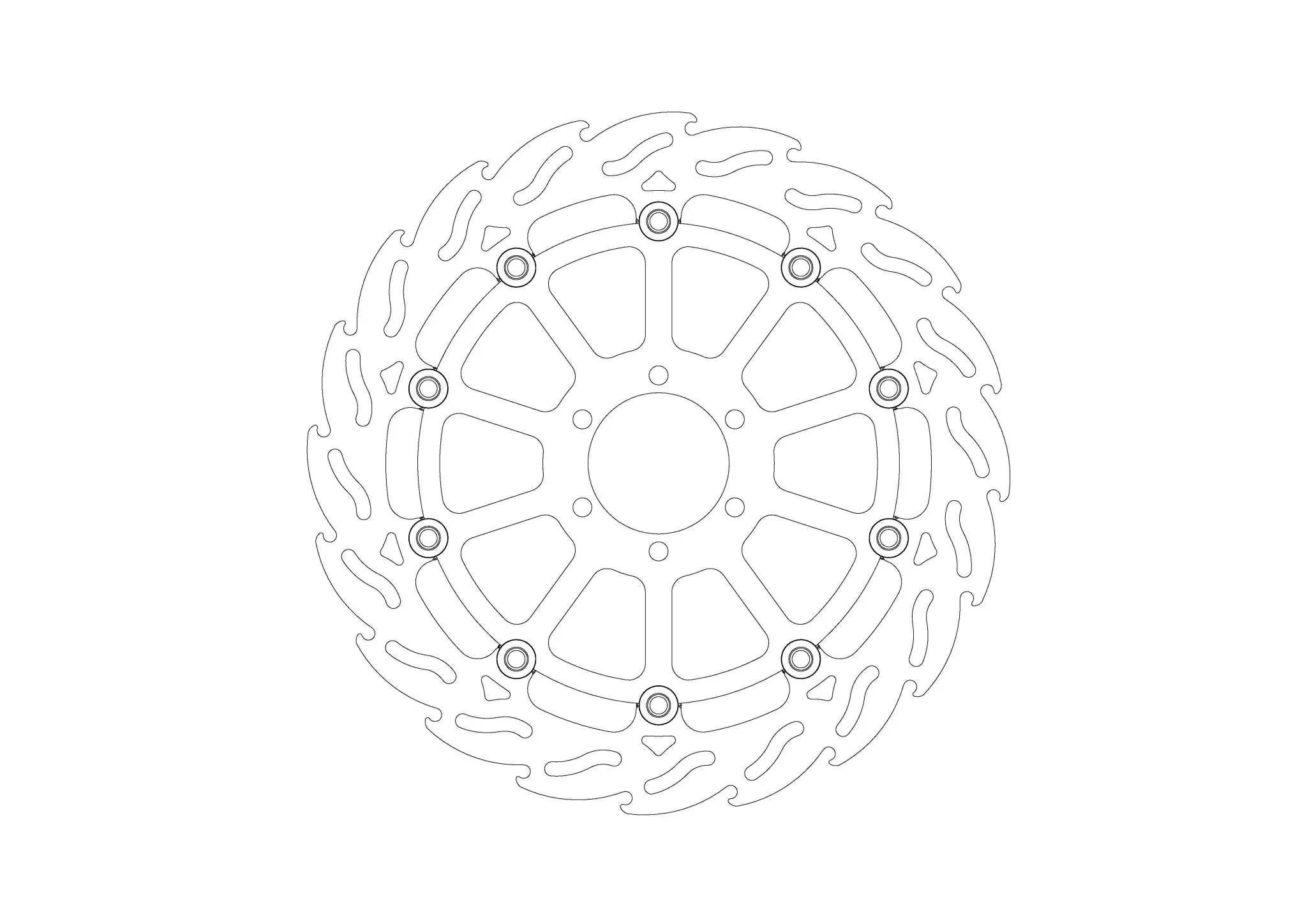 Moto-master Flame Floating Alu Brake Disc 320mm - Front