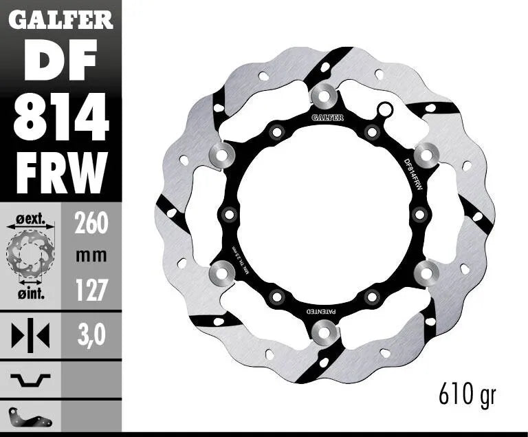 Galfer Floating Wave Grooved Brake Rotor For Motorcycles - Front