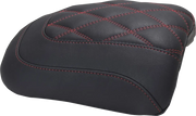 Mustang Padded Passenger Seat Cowl - Black/red - For Harley Davidson