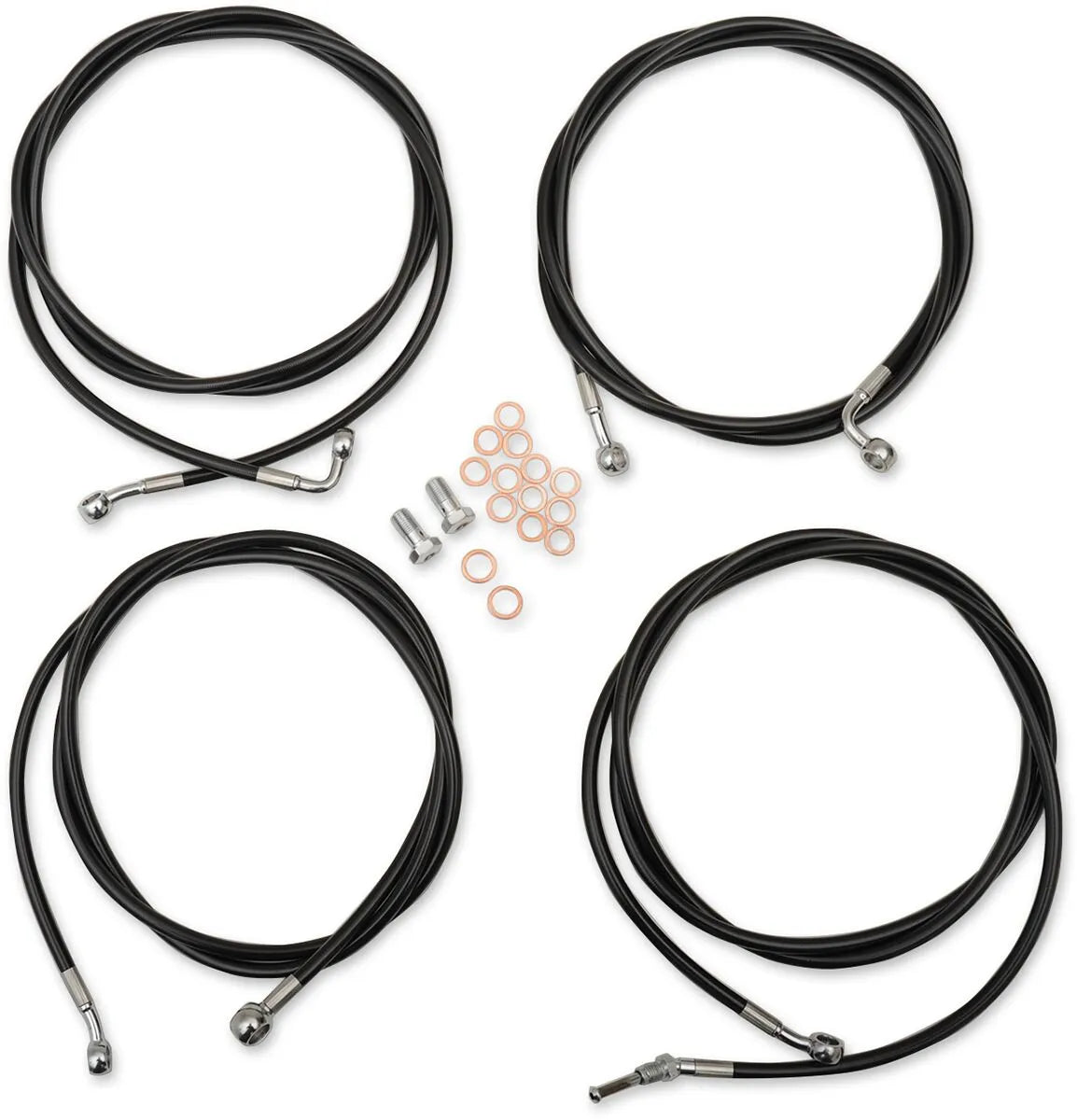 LA CHOPPERS Standard Black Vinyl Handlebar Cable/Brake Line Kit
