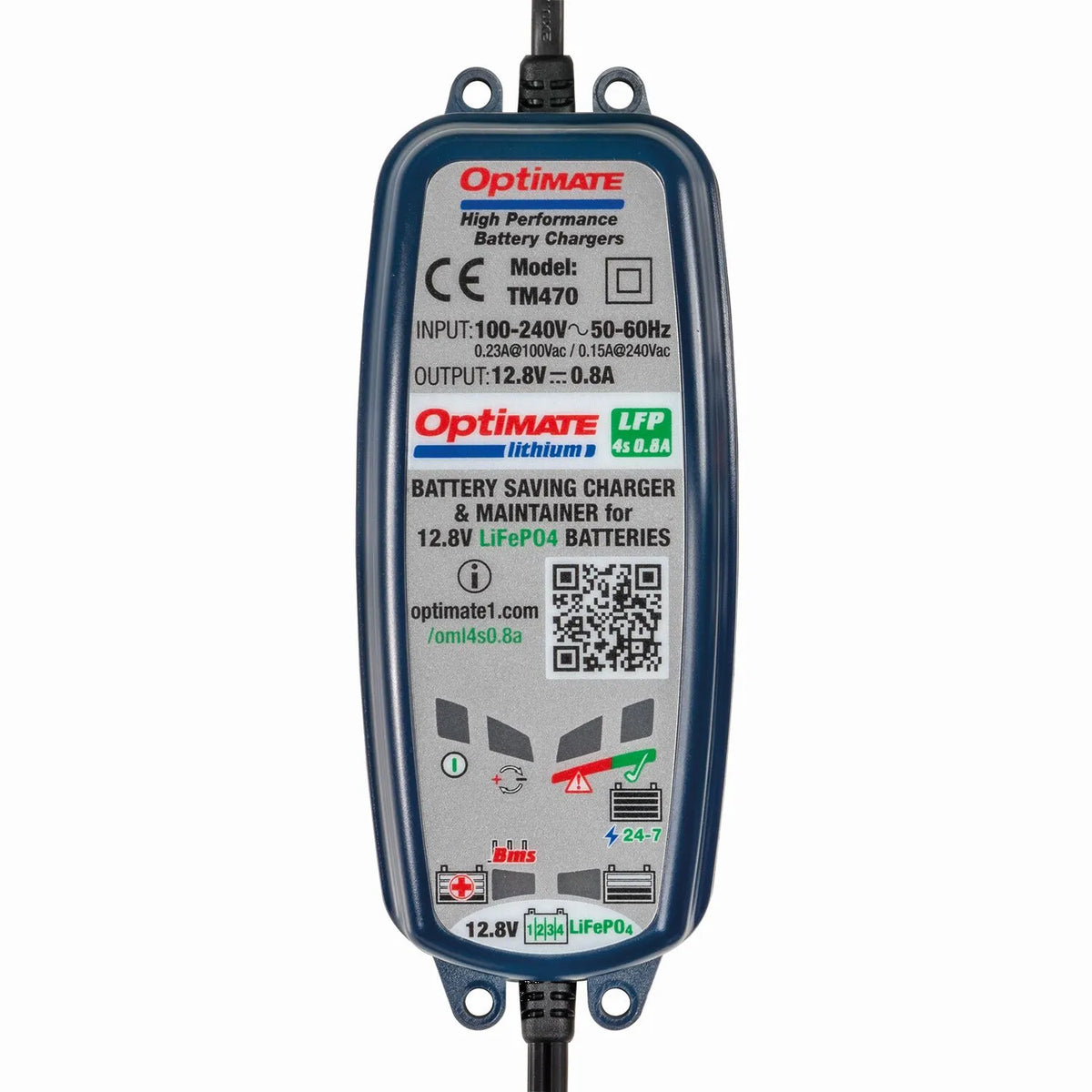 Tecmate OptiMate Lithium LFP 4s Battery Charger 0.8A