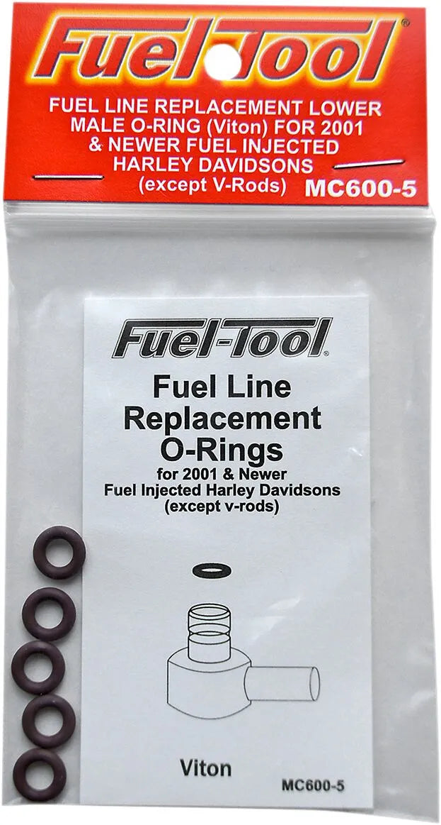 Fuel-Tool Viton Fuel Line O-Ring Black Male 5-Pack for H-D FI