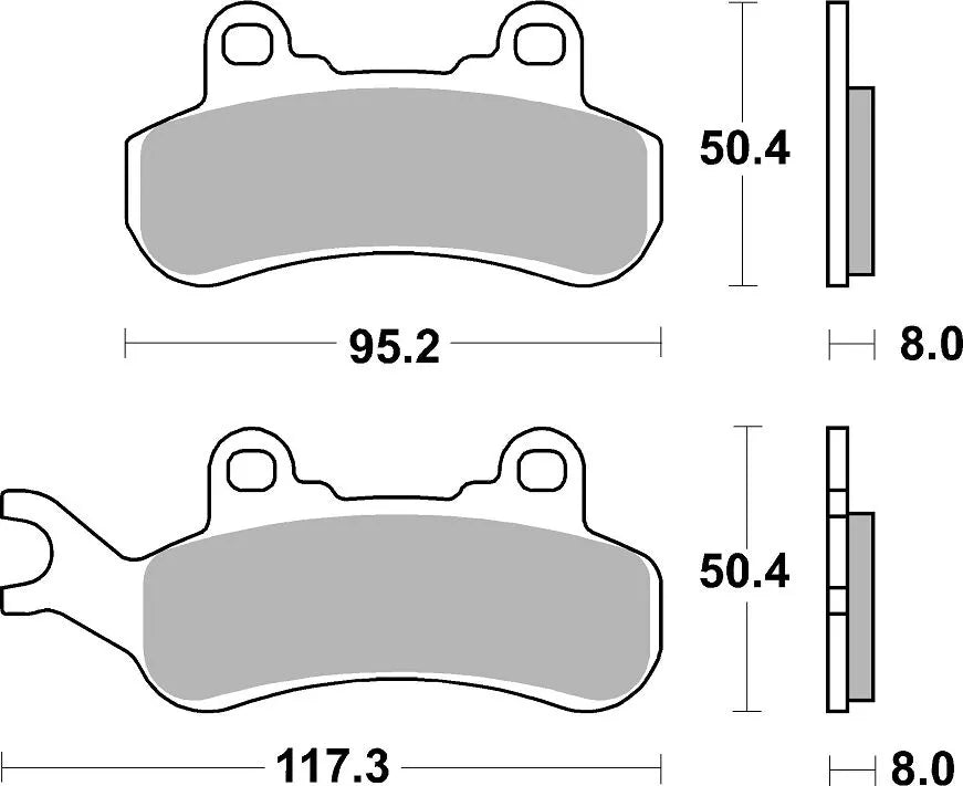 Sbs Psi Spiekane Klocki Hamulcowe Do Atv/utv O Wysokiej Wydajności - Przód I Tył
