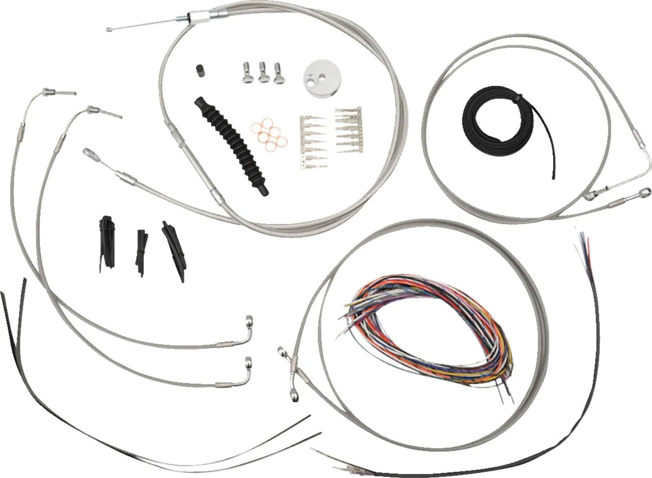 La Choppers Complete Stainless Braided Handlebar Cable/Brake