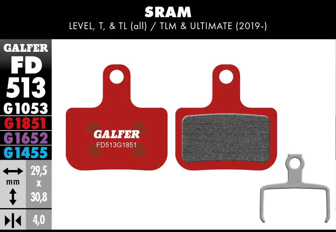 Galfer G1851 Brake Pads for SRAM Level & TLM/ULTIMATE Brakes