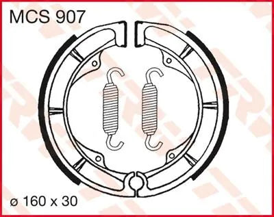Trw Mcs907 Organiczne Szczęki Hamulcowe Zestaw (160mm) - Tył