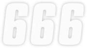 Factory Effex Number Stickers - 7" White 6 (3-pack)