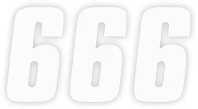 Factory Effex Number Stickers - 7" White 6 (3-pack)