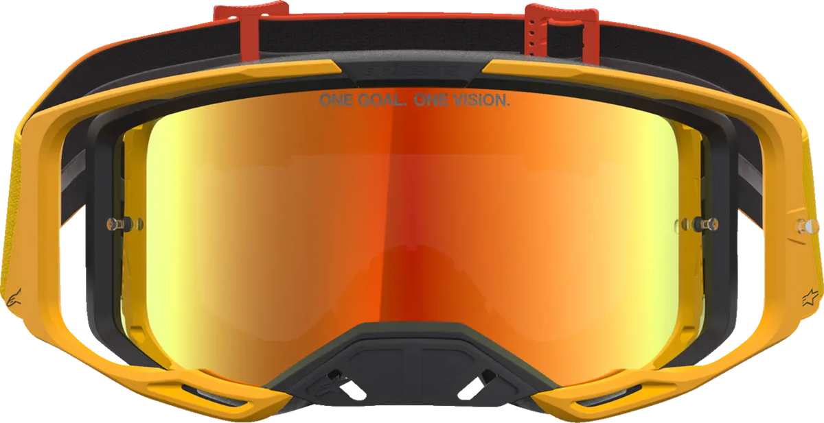 Alpinestars Vision 8 Goggle Amber Fire Red Black Mirror-Red