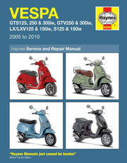 Haynes Service Manual for Vespa GTS GTV LX & S 125 4-Stroke