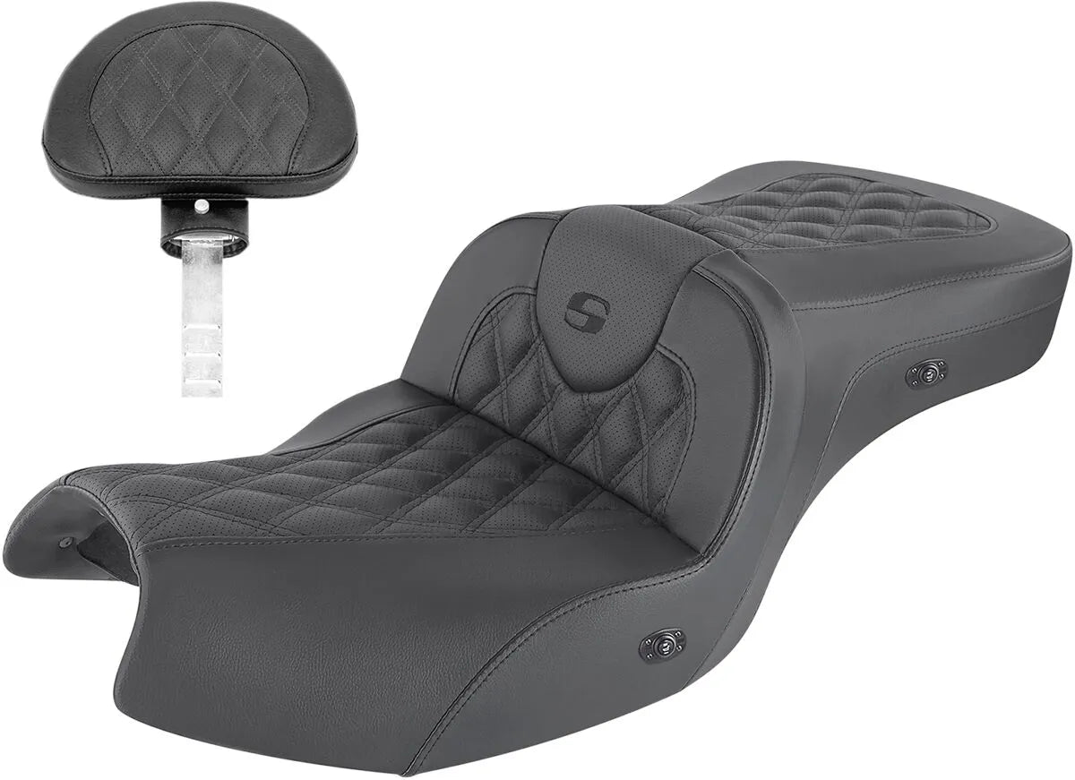 Saddlemen Roadsofa Heated Seat - Lattice Stitch - For INDIAN