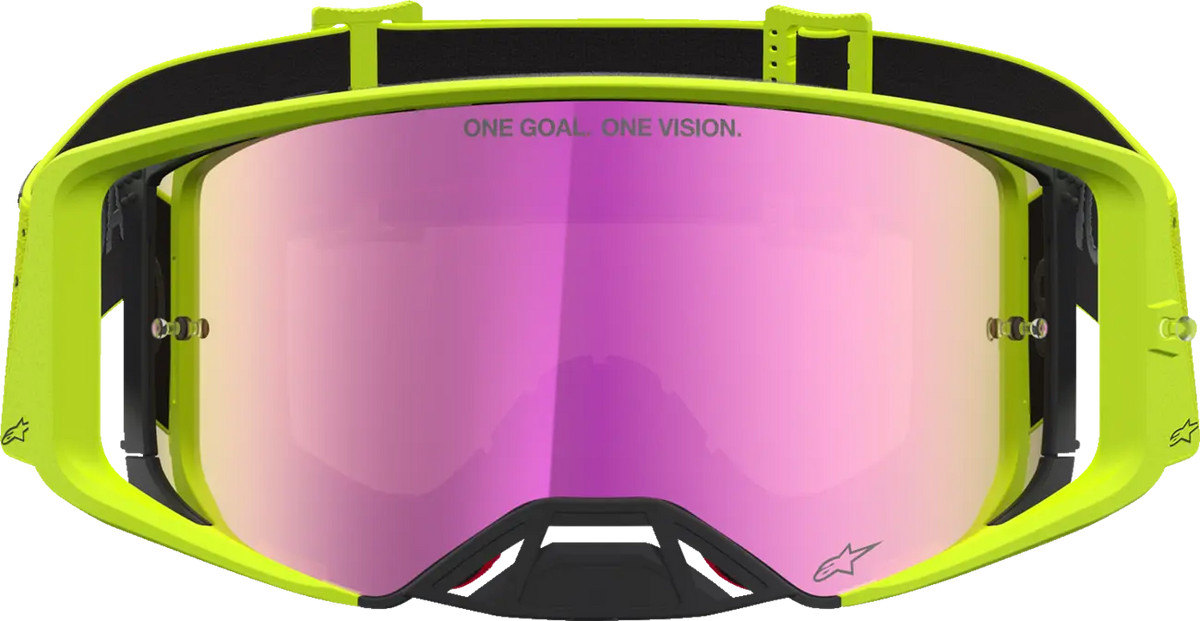 Alpinestars Supertech Vesta Goggles Yellow Fluo Black Mirror-Red