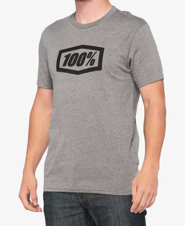 100% Icon Short Sleeve T-Shirt Heather Grey