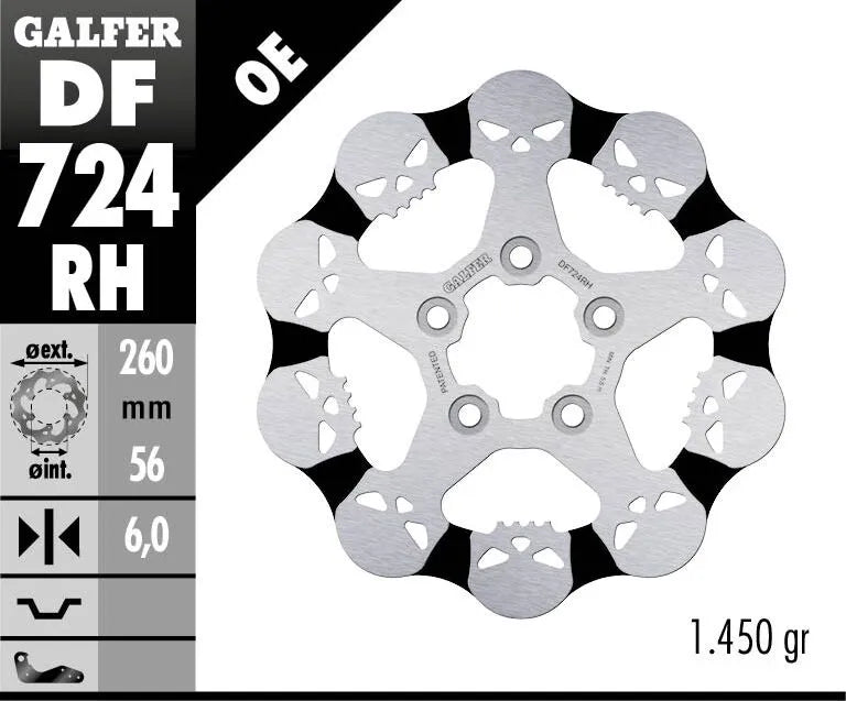 Galfer Skull Fixed Brake Rotor For Motorcycles