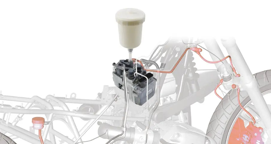 Bikeservice Brake Fluid Filler White for BMW with ABS