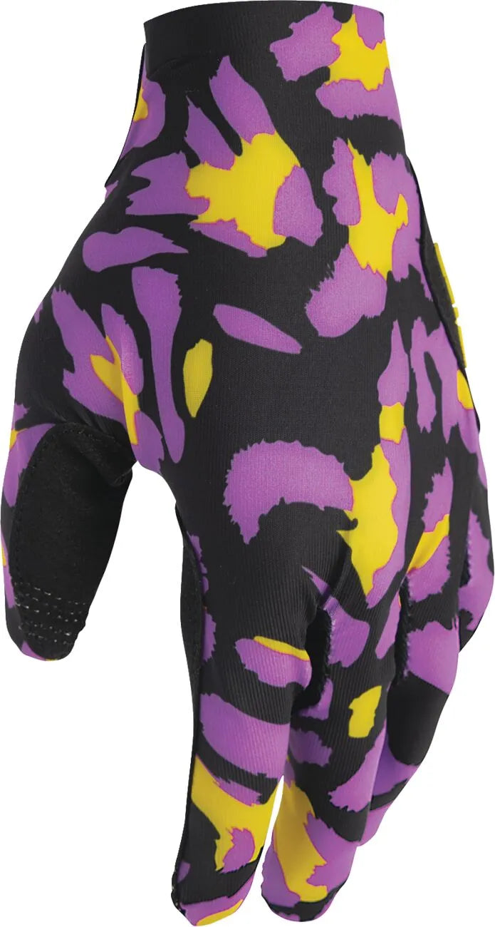 Thor Sportmode Cheetah Gloves - Black/Purple/Yellow