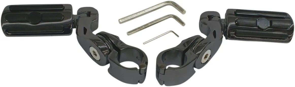 Rivco Products Highway Pegs for 1-1/4" Bars Matte Black